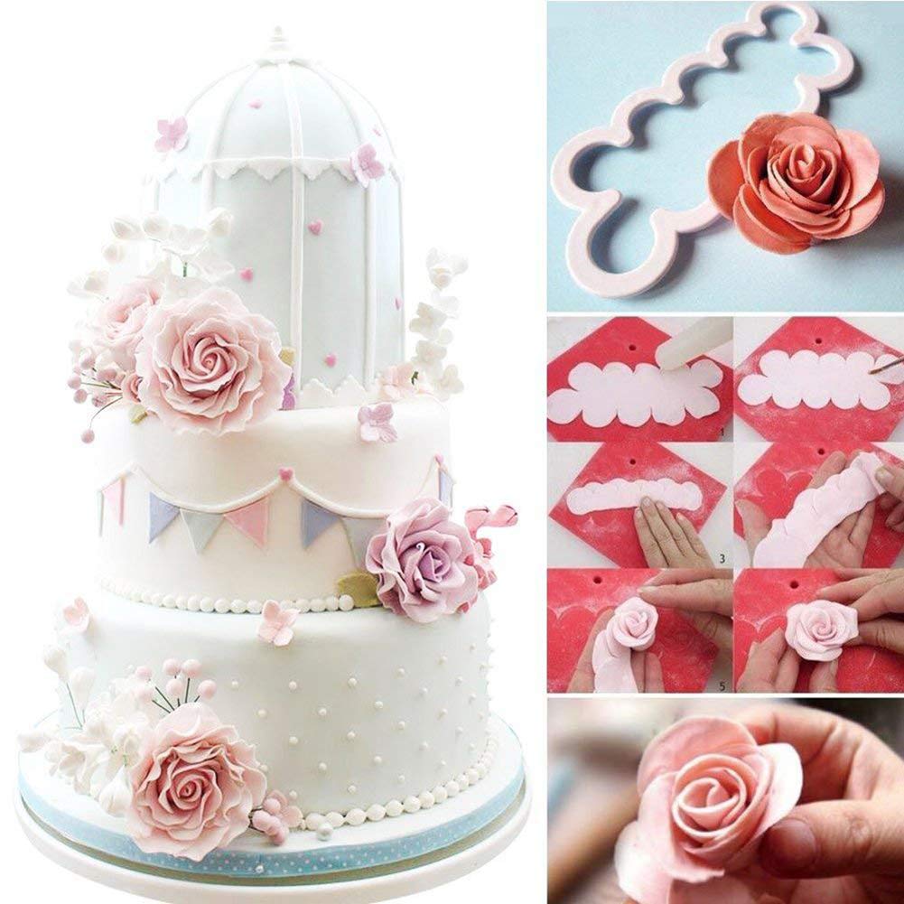 Soleebee 114 Pcs Cake Decorating Tools Fondant Cake Baking Decorating Sugar Craft Icing Tools Plunger Cutters Snowflake Rose Flo