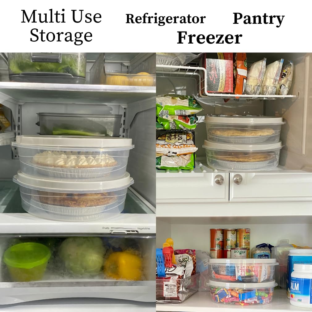 Stackable Pie Storage Containers Evelots Set Of 2 Pie Keepers-Clear Plastic Food Storage Containers-Hol ...