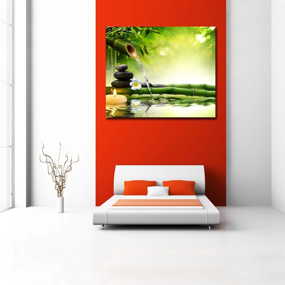 Pitaara Box Spa Garden D3 | Peel & Stick Vinyl Wall Sticker For Bedroom & Living Room | 33.8 X 28 Inch (86 X 71 Cms)