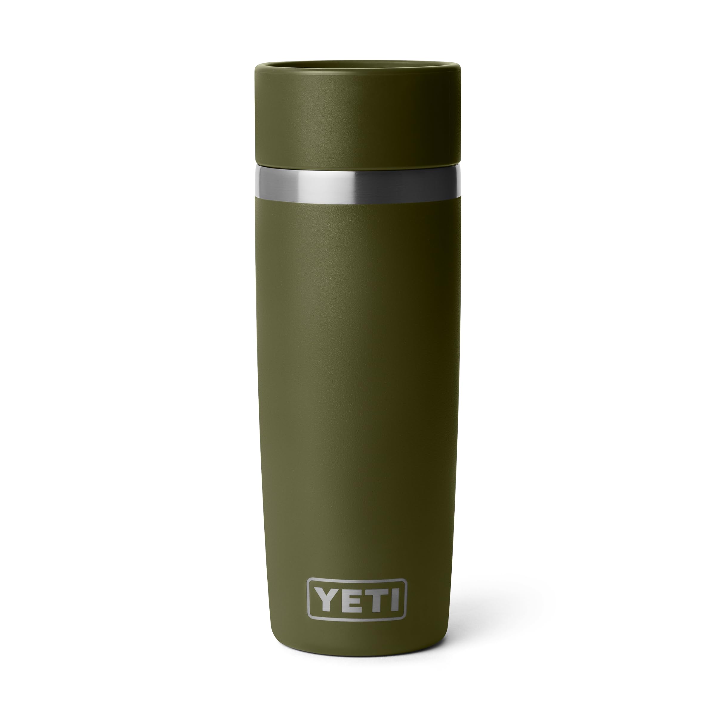 YETI Rambler 16 oz Travel Bottle, Stainless Steel, Vacuum Insulated with Leakproof Commuter Cap, Olive/King Crab Orange