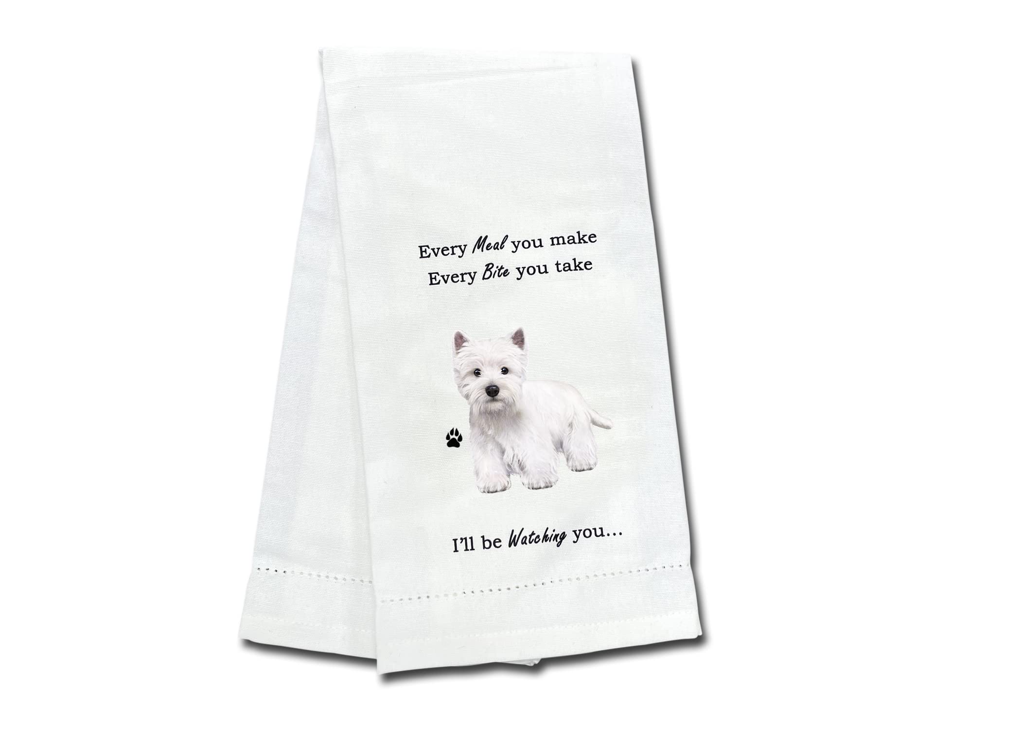 Westie Kitchen Towel - Soft Highly Absorbent - Westie Gifts - Dish Towels For Washing Dishes - Tea Towels - Reusable - Quick Dry