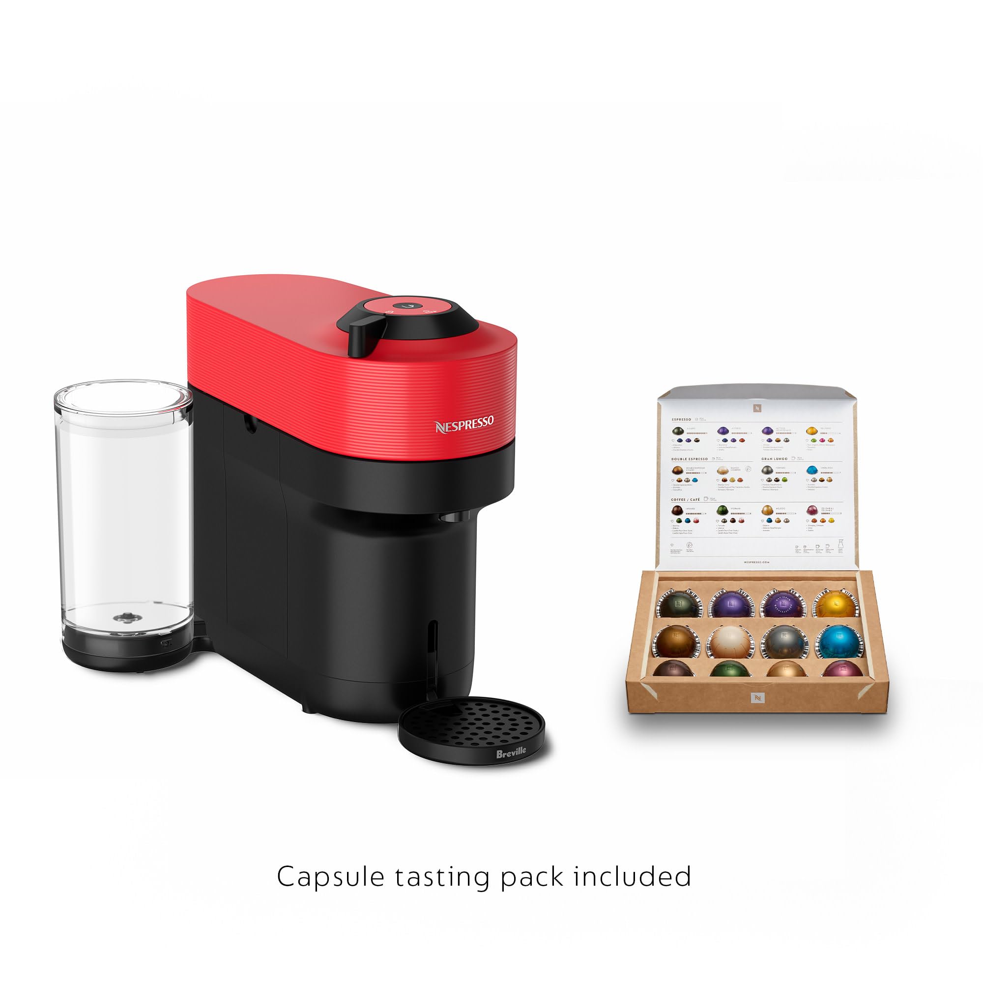 Nespresso Vertuo Pop+ Coffee and Espresso Maker, Small, Plastic, Spicy Red, Model BNV121RED1BUC1