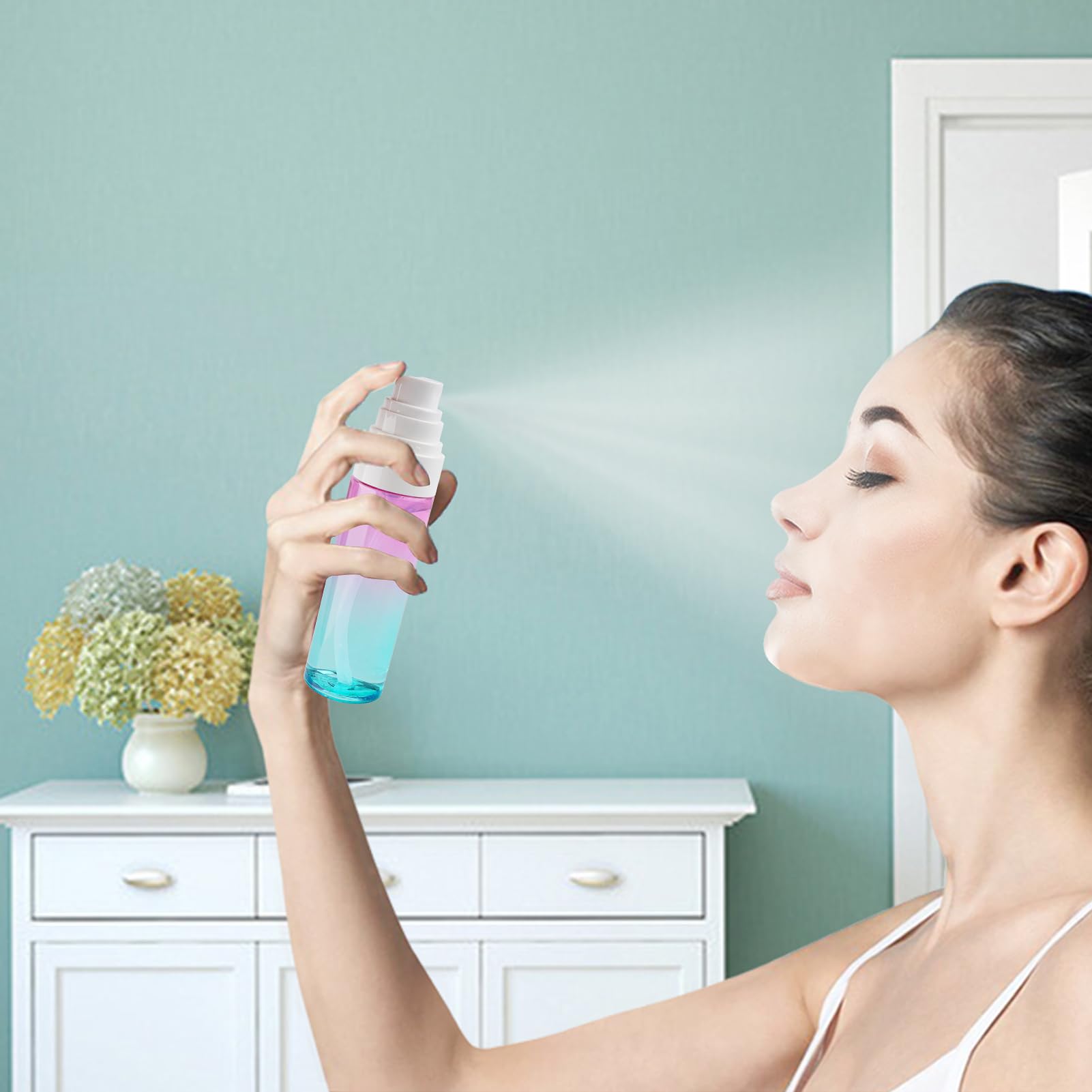 Fine Mist Spray Bottle Plastic Spray Bottles 3.4Oz/100Ml 2Pack Makeup Setting Spray Bottle Tsa Approved Empty Cosmetic Refillabl