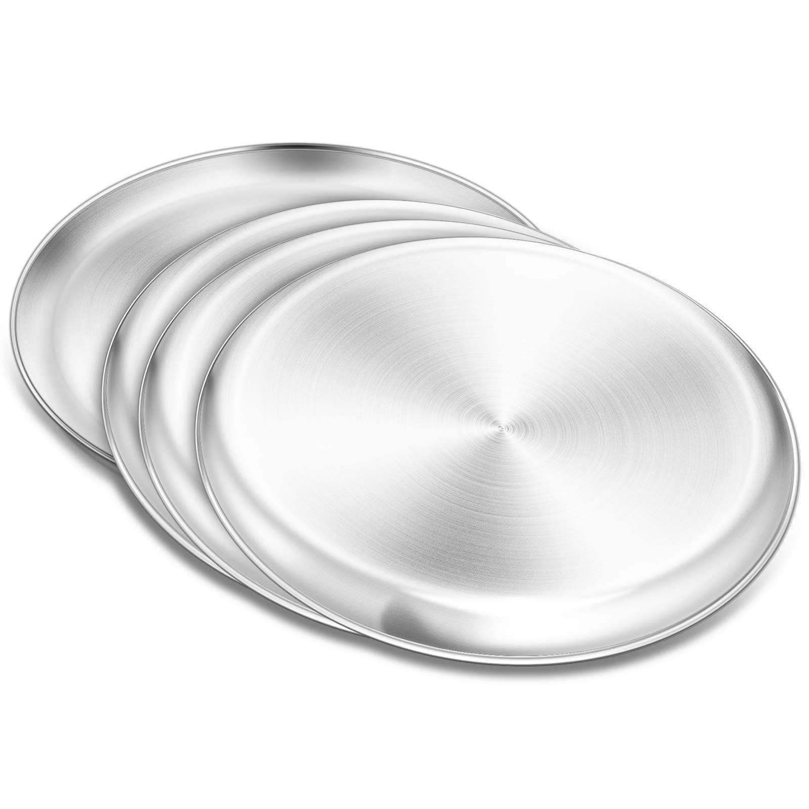 Yododo Pizza Pan, 13 Inch Stainless Steel Pizza Pan Set Large Pizza Oven Pans Tray For Baking Serving, Healthy & Heavy Duty, Dis