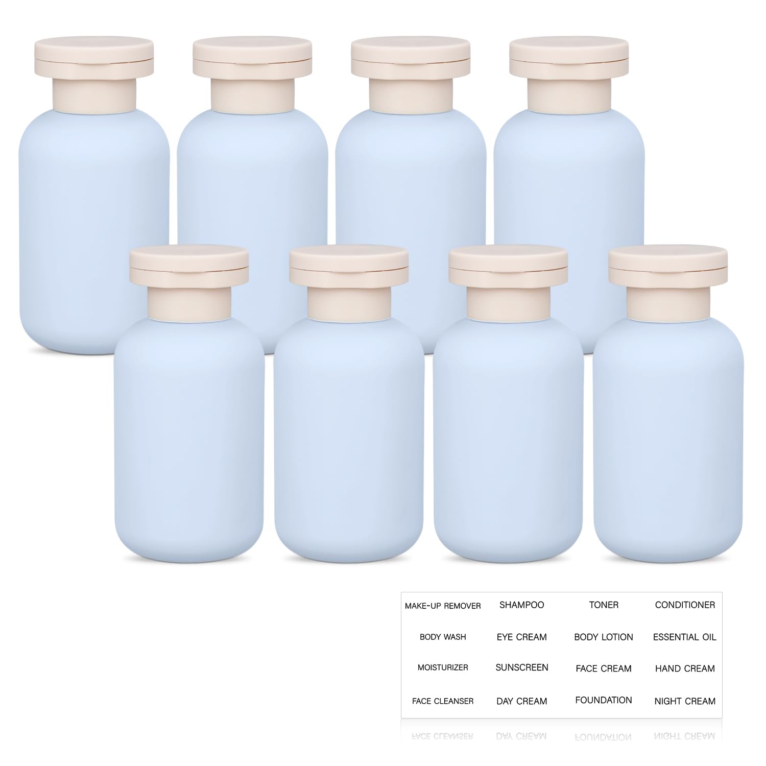 Umetass Travel Shampoo Bottle, Empty Plastic Squeeze Bottles 3.4Oz With Flip Cap, Lotion Container For Toiletries