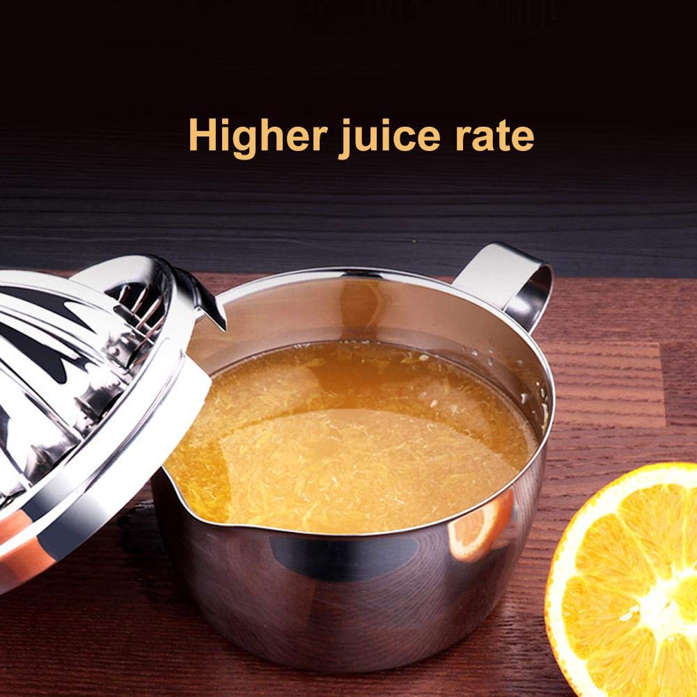Citrus Juicer Stainless Steel Manual Juicer Orange Lemon Squeezer Hand Pressing Tool With Strainer And Container For Kitchen Use