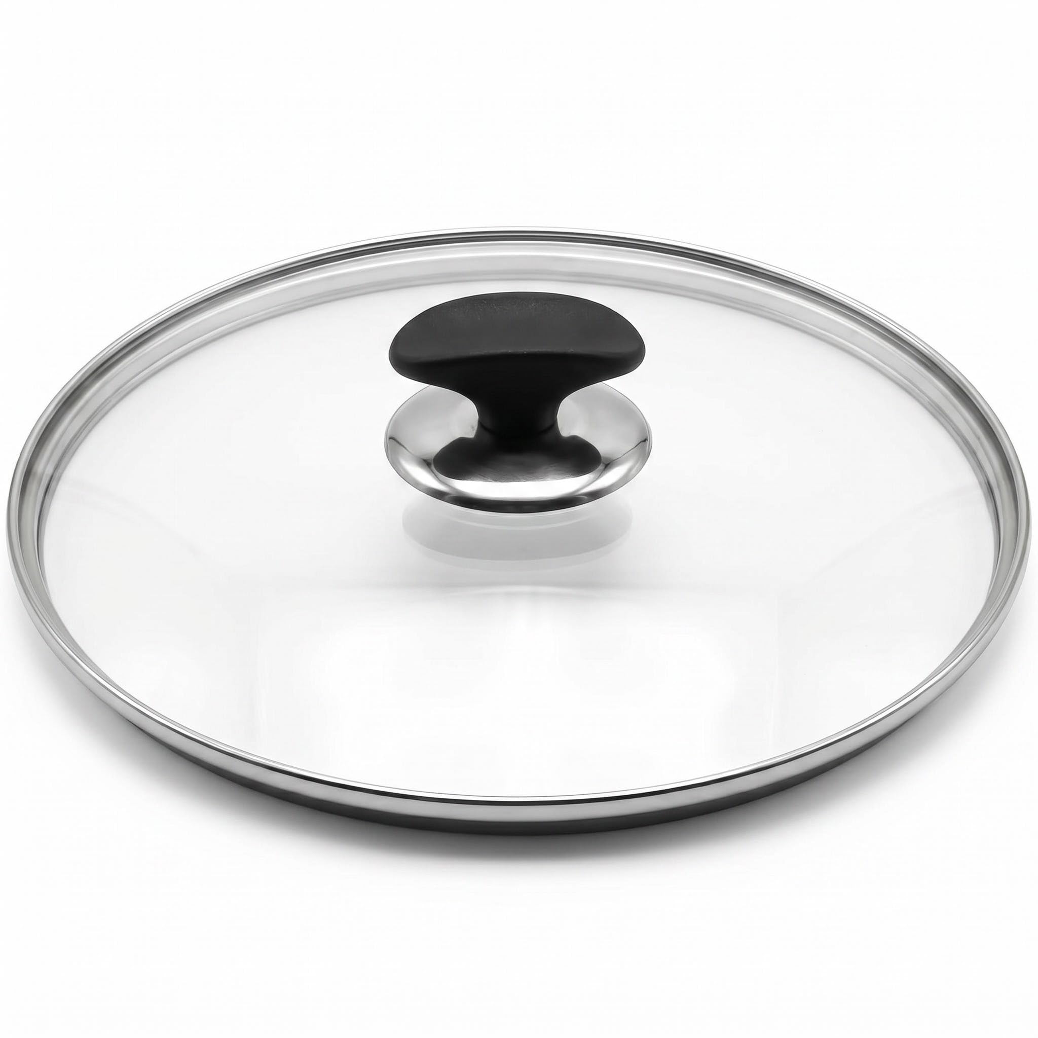 10.5 Inch Tempered Glass Pot Lid, Clear Replacement Lid with Steam Vent & Detachable Heat Resistant Knob, Universal Fit for Fryi