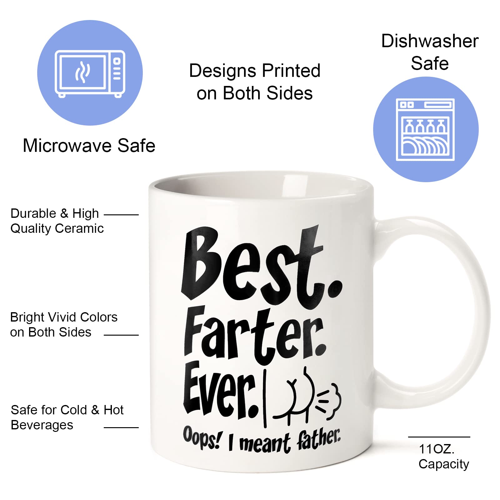 Fathers Day Funny Gifts For Dad Husband Him From Daughter Son Kids Wife - 11 Oz Ceramic Coffee Mug - Stocking Stuffers For Chris
