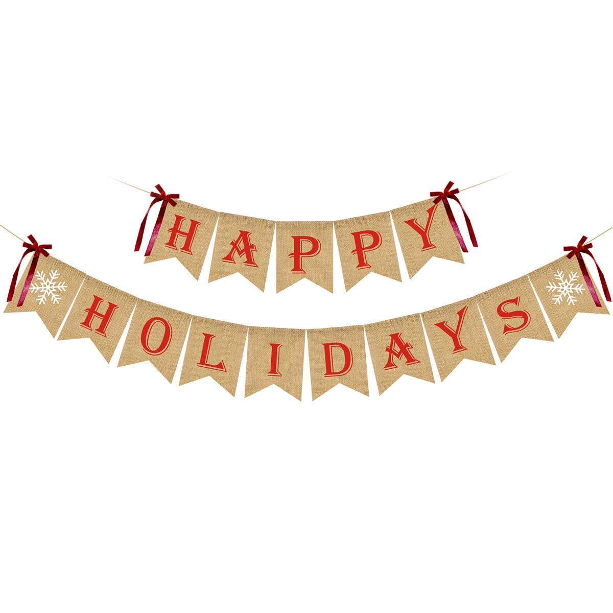 Happy Holidays Banner Burlap- Christmas Banner Burlap, Happy Holidays Decor, Burlap Christmas Decorations, Christmas Party Decor