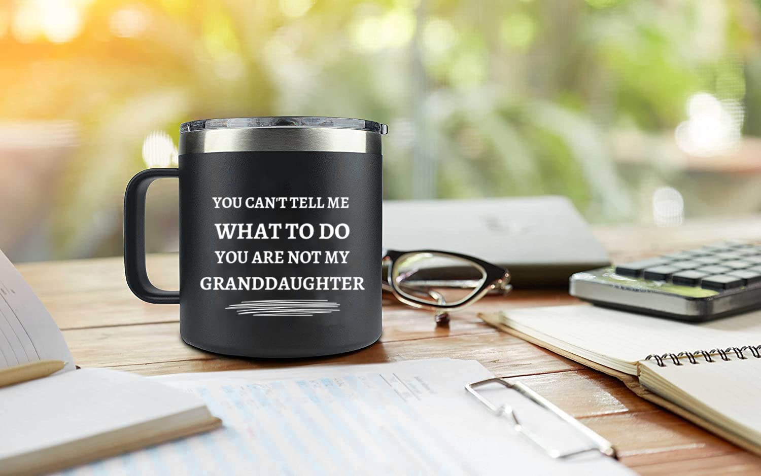 Edizzone 14Oz Grandpa Mug (You Are Not My Granddaughter) (Black) Grandpa Gifts For Christmas - Best Grandpa Birthday Gifts - Gif
