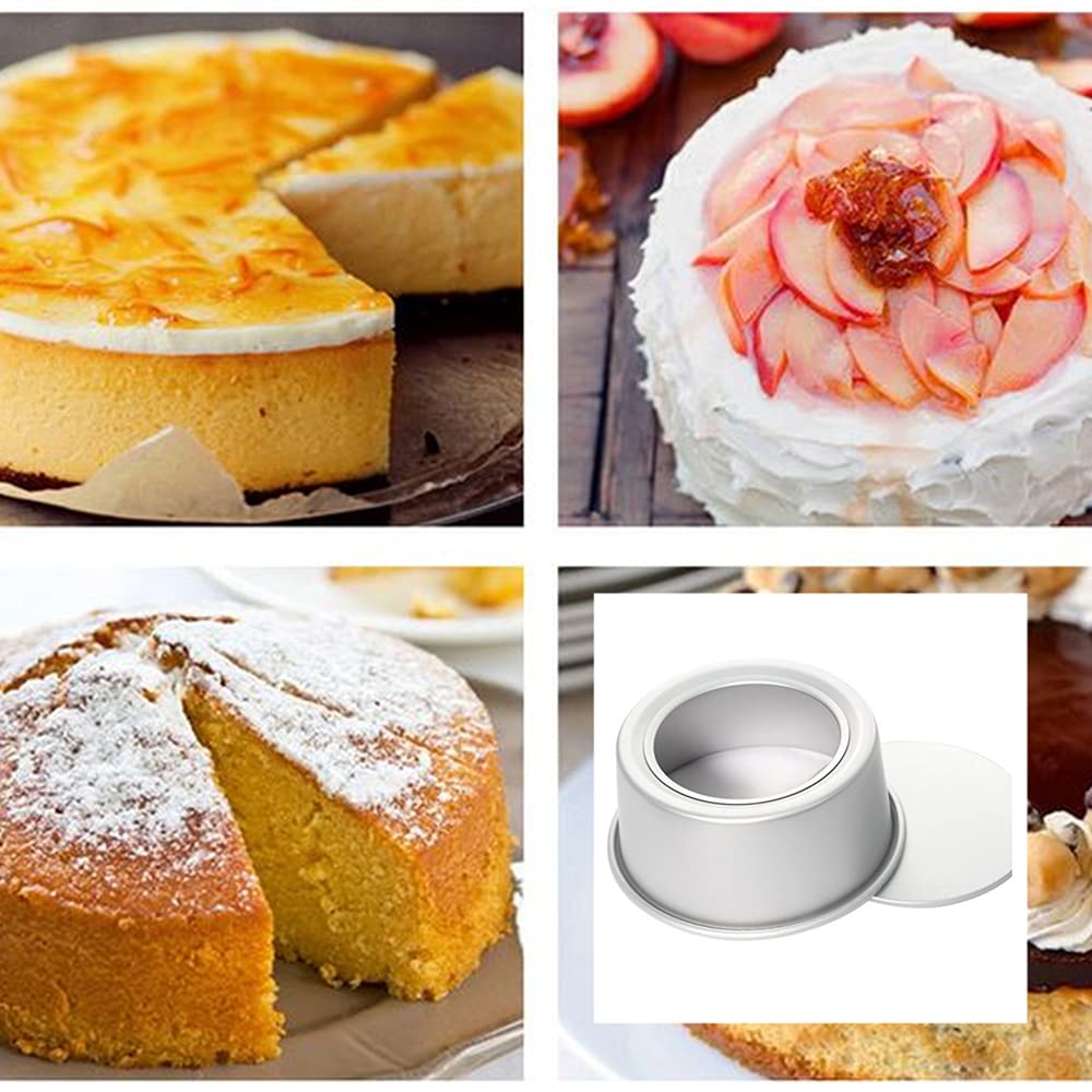 Xzjmy 5 Pack Non-Stick Deep Aluminum Round Cake Pan With Removable Bottom,Mini Cake Pan, Round Aluminum Cake Pan, Used For Famil
