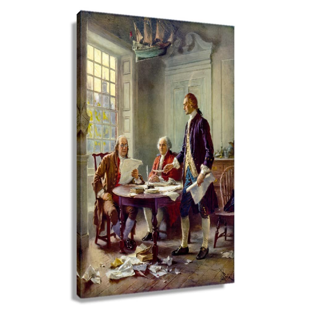 The Declaration Of Independence Framed Wall Decor Posters Office Artwork Vintage Modern Art Pictures Canvas Classic Home Decor J