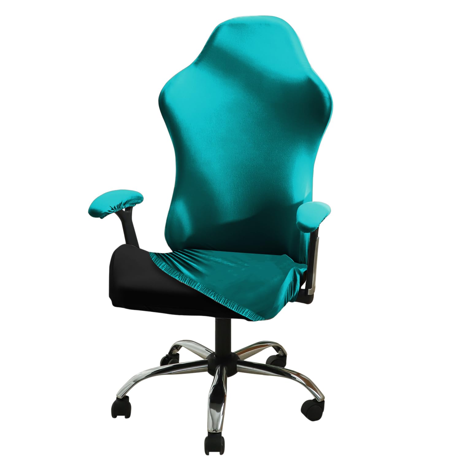 Hokipo Serenesolids 140 Gsm Gaming Chair Cover Elastic Computer Rotating Chair Seat Covers Slipcover, Teal (Ar-5370-Teal)