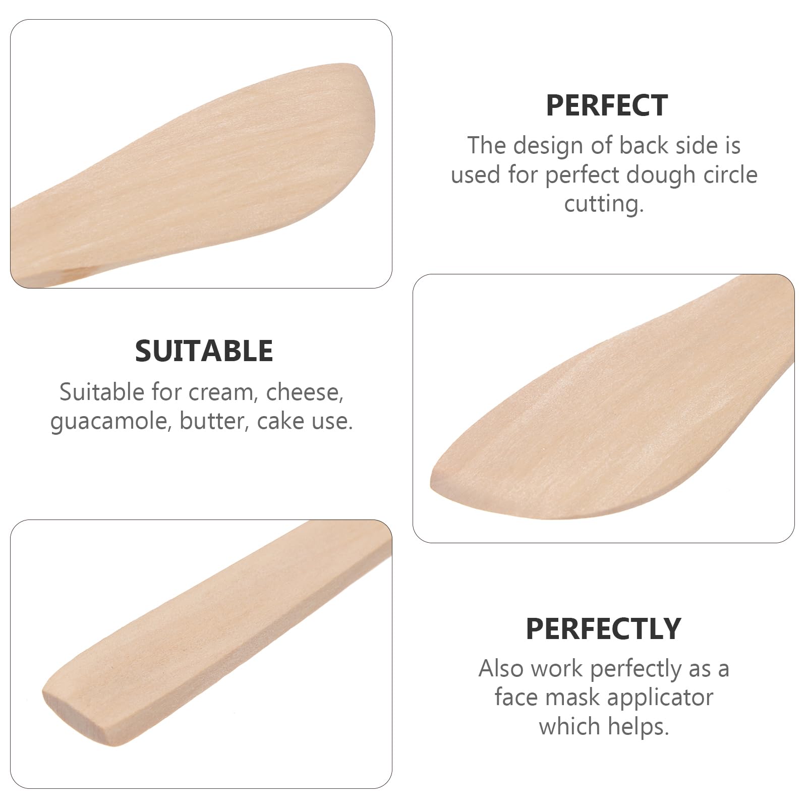 Doitool 20Pcs Butter Spreaders Wooden Cheese Spreader, Dumpling Making Tools Cheese Jelly Jam Spreader Dumpling Filling Spreadin