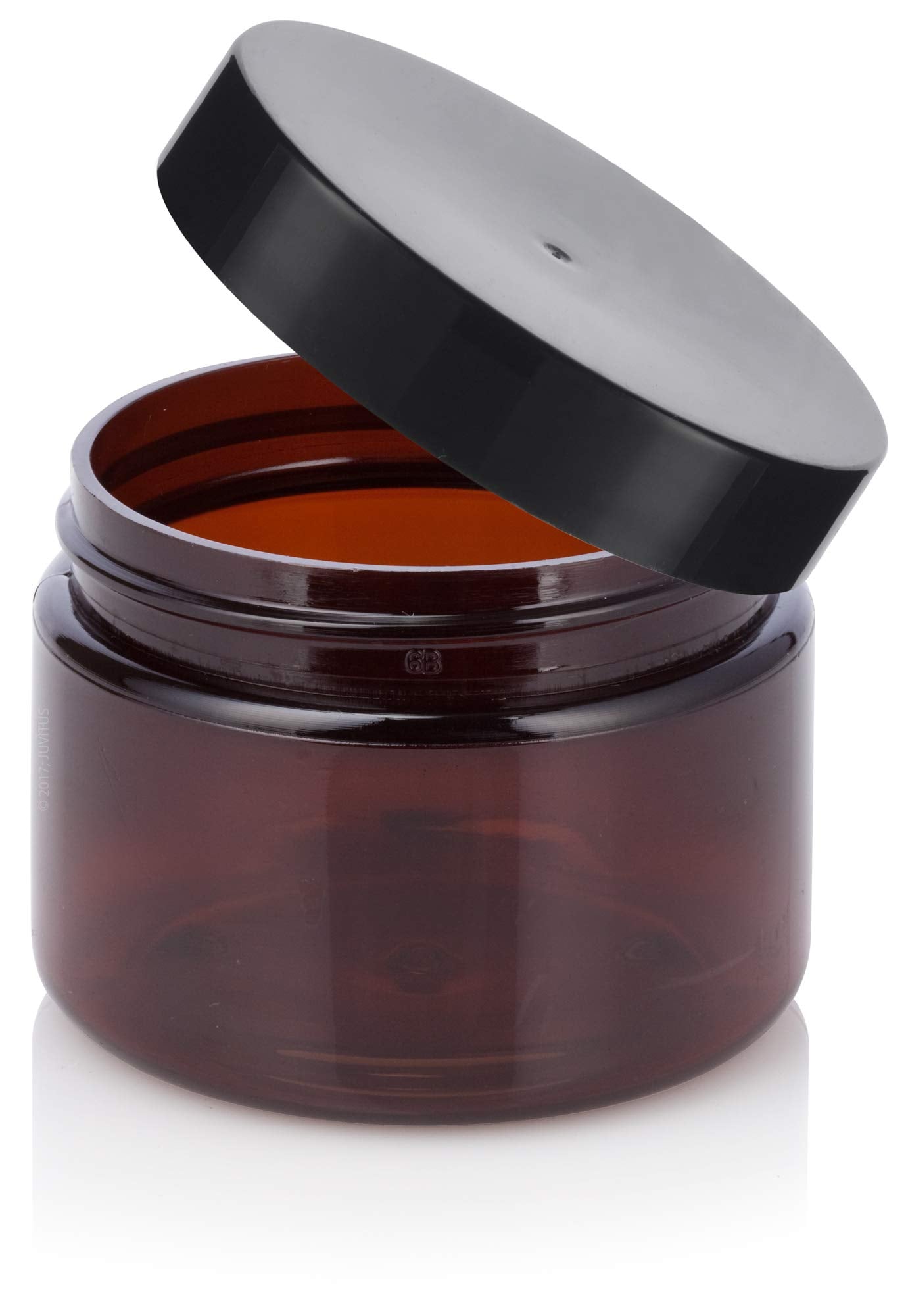 Amber Pet Plastic (Bpa Free) Refillable Jar - 3 Oz (8 Pack)