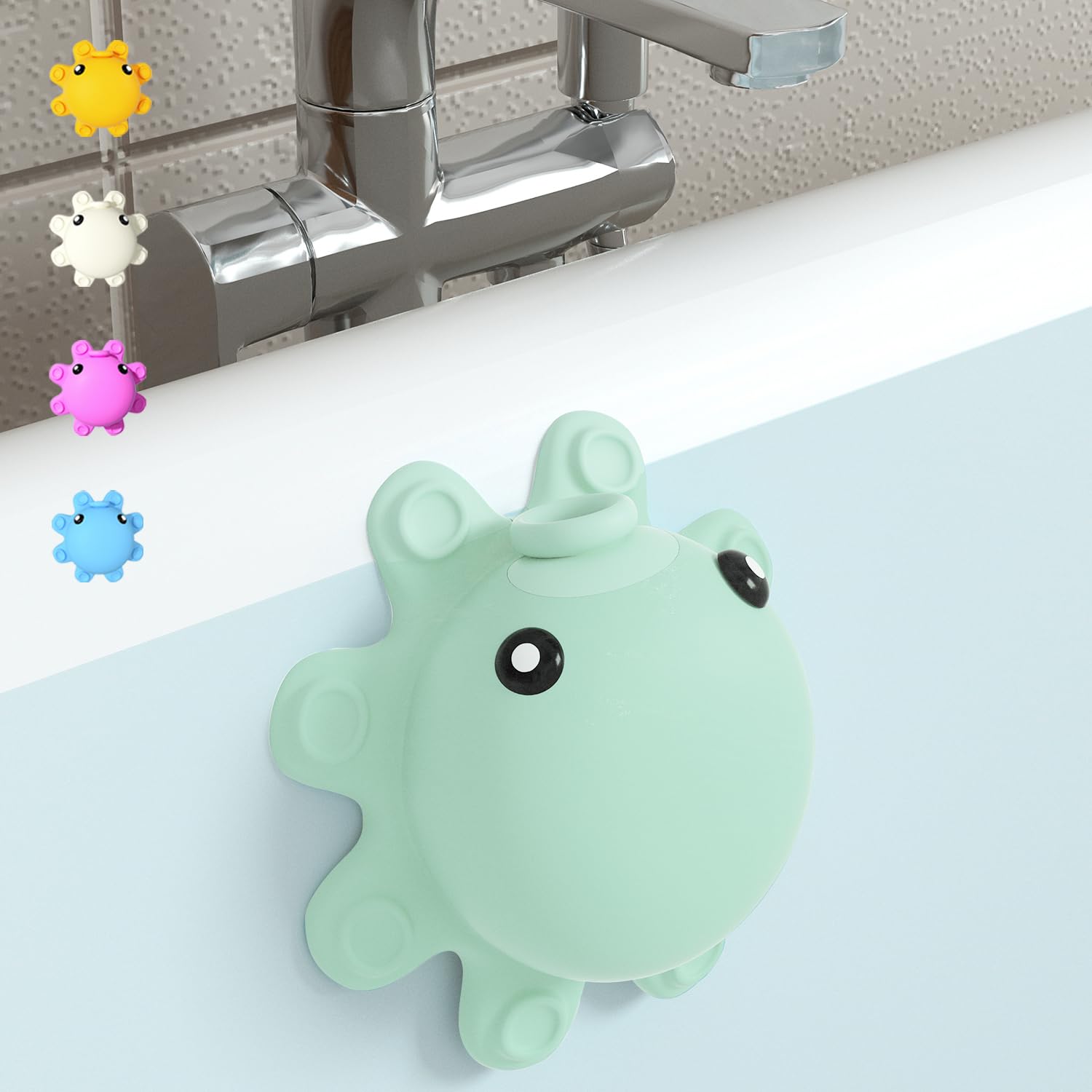 Bathtub Overflow Drain Cover - Silicone Bath Tub Drain Cover, Octopus Tub Overflow Drain Stopper With Suction Cups, Adds Inches