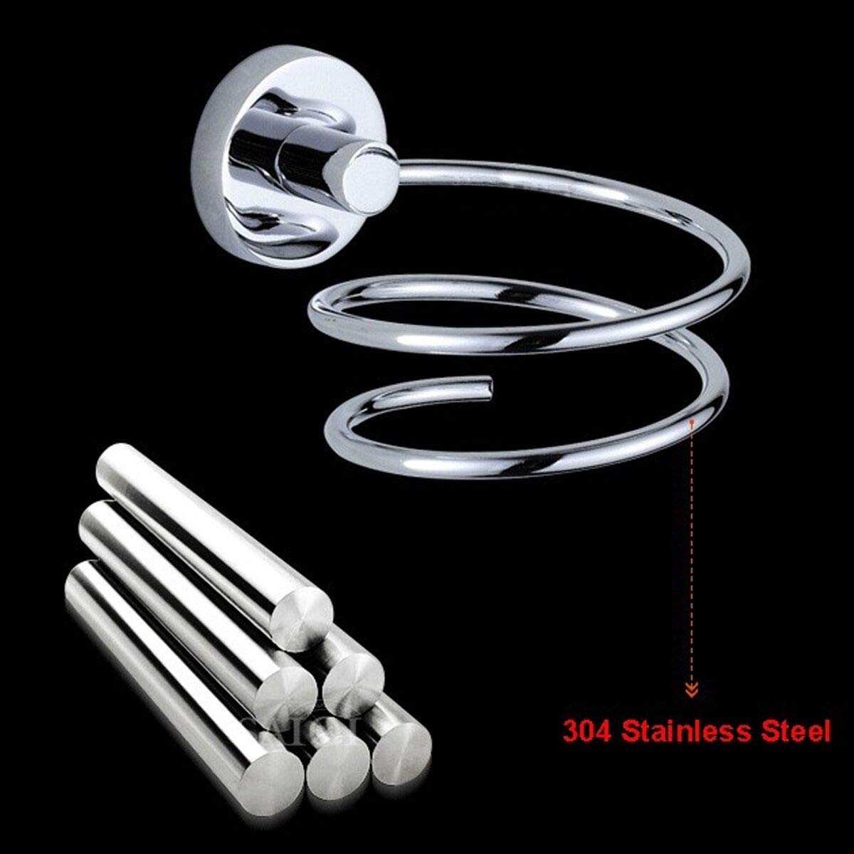 Hair Dryer Holder Hair Dryer Rack Wall Mounted Stainless Steel Shelf Storage For Bathroom Walls