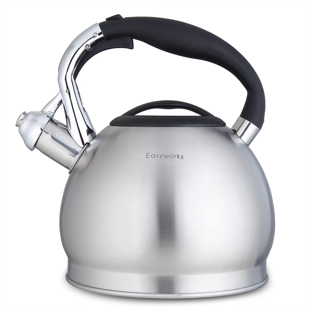 Easyworkz Whistling Stovetop Tea Kettle Food Grade Stainless Steel Hot Water Tea Pot With Loud Whistle, 2.4 Quart(2.3L)