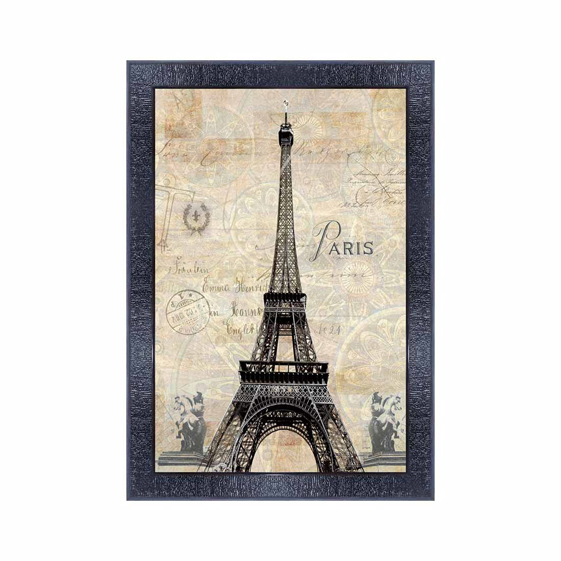 Pnf Poster And Frames Eiffel Tower Landscape Scenery Wooden Photo Frame With Acrylic Sheet | Living Room, Bedroom | Home Decorat