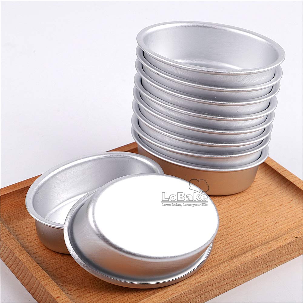 Lobake 10Pcs Mini Size Oval Egg Shape Aluminium Alloy Metal Cheese Pan Cake Mold Bread Mould Tart Holder Pudding Jelly Tin Diy B