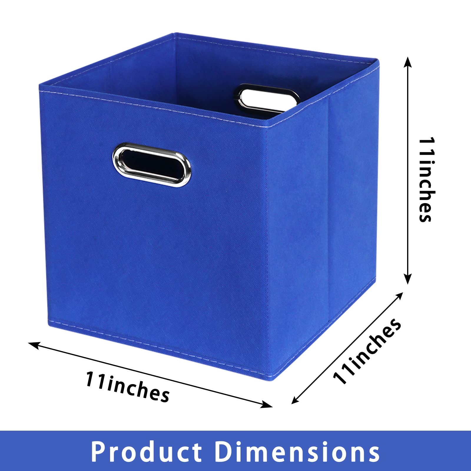 Yunkeeper Fabric Storage Bins Cubes, Fabric Cube Organizer With Handle, Foldable Cube Bins For Cloth Or Accessary Storage, 11X11