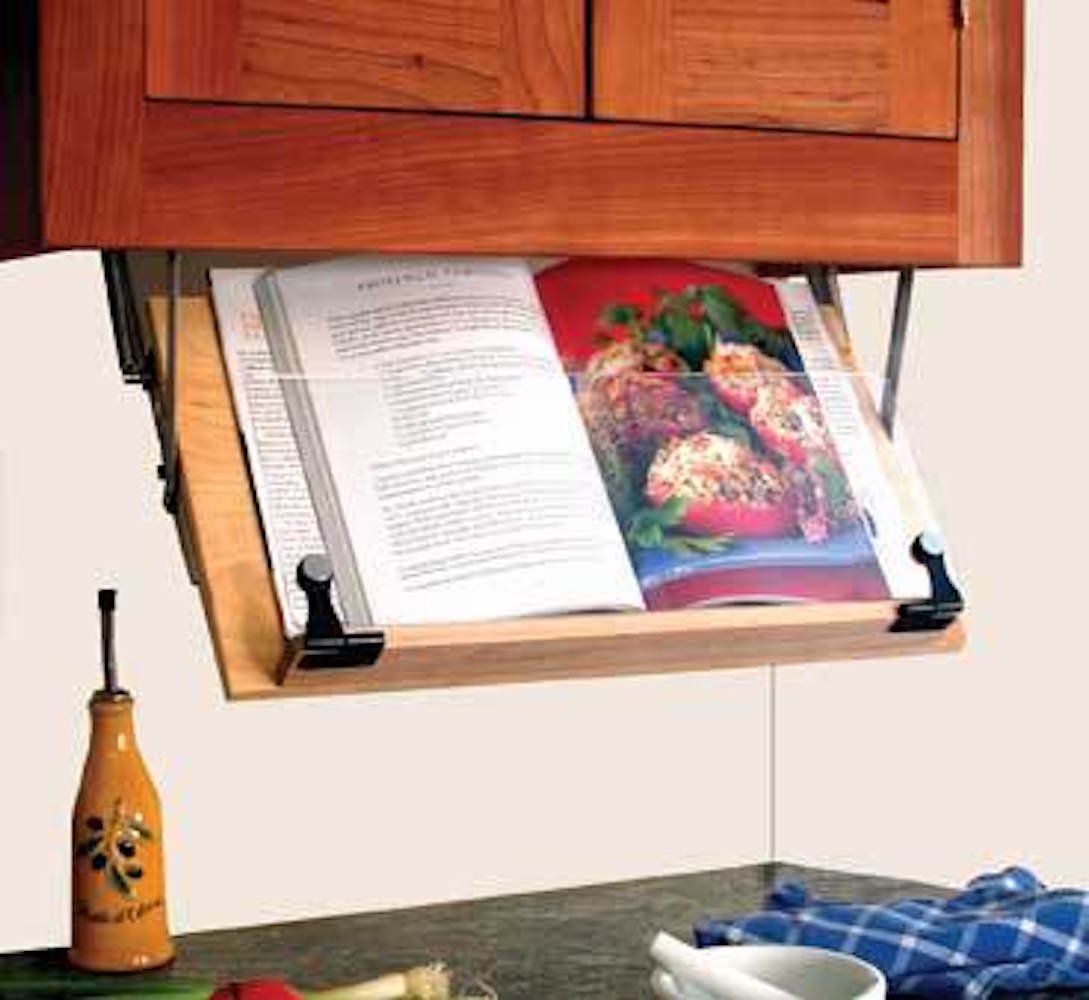 Clear Solutions Under Cabinet Cookbook Holder - Wood - Model 7124 - Made in the USA
