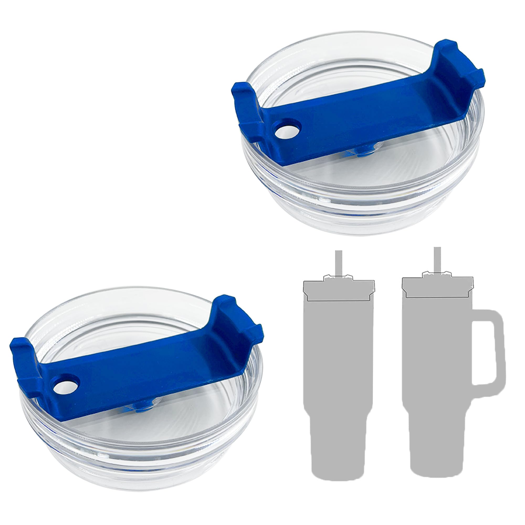 2 Pack 40 OZ Tumbler Lid Compatible for Stanley Quencher, Spill Proof Splash Resistant Stainless Steel Tumbler Covers Fit for St