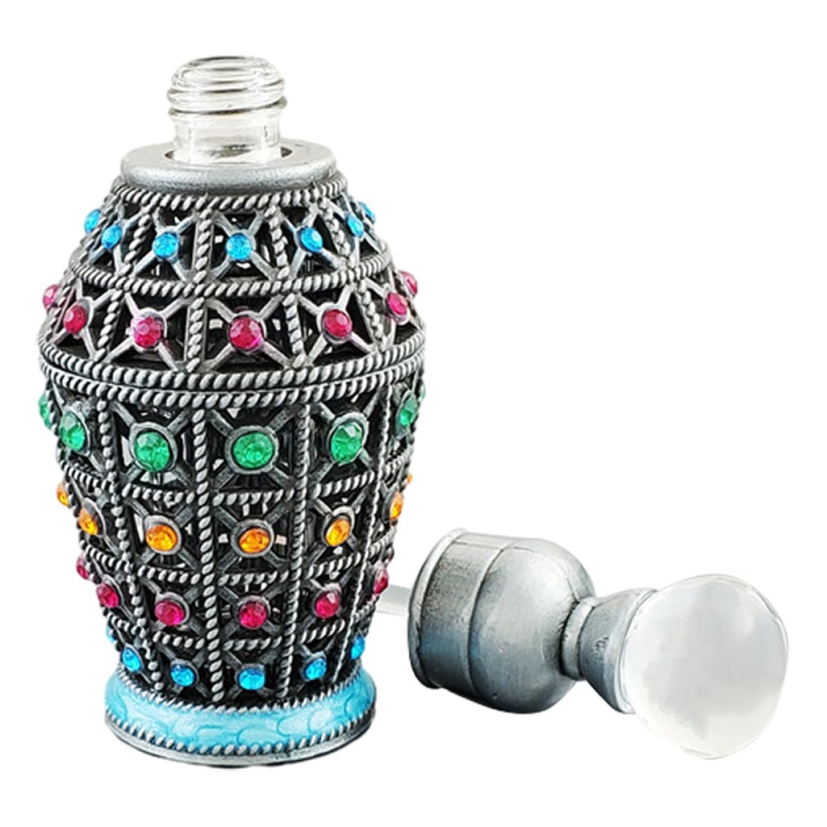 OSOLADY Vintage Perfume Bottle 12Ml Refillable Essential Oil Container Glass Portable Fragrance Bottle for Women Travel Use
