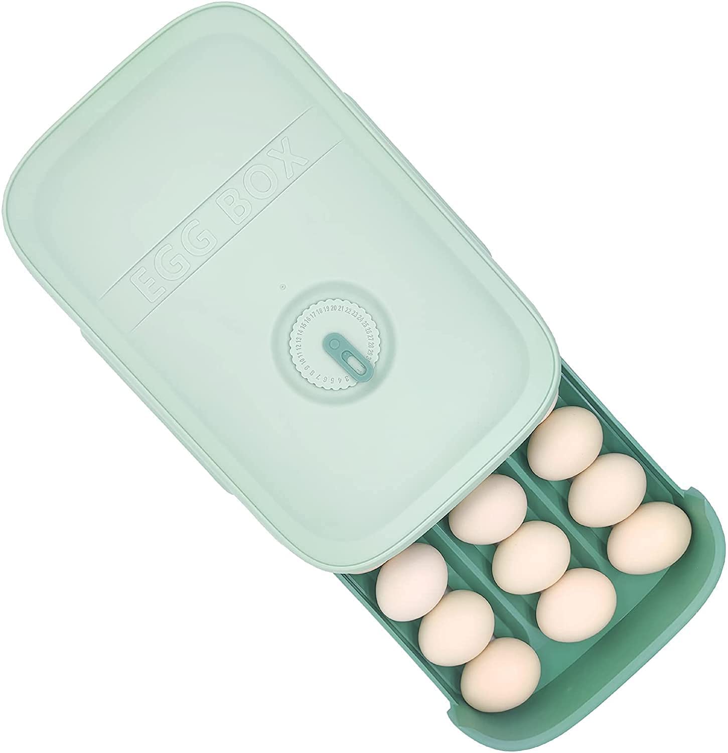 Cyrox Egg Holder Refrigerator Drawer Type Egg Fresh Storage Box Organizer | Egg Tray Holds For Kitchen Refrigerator Egg Bin Cabi
