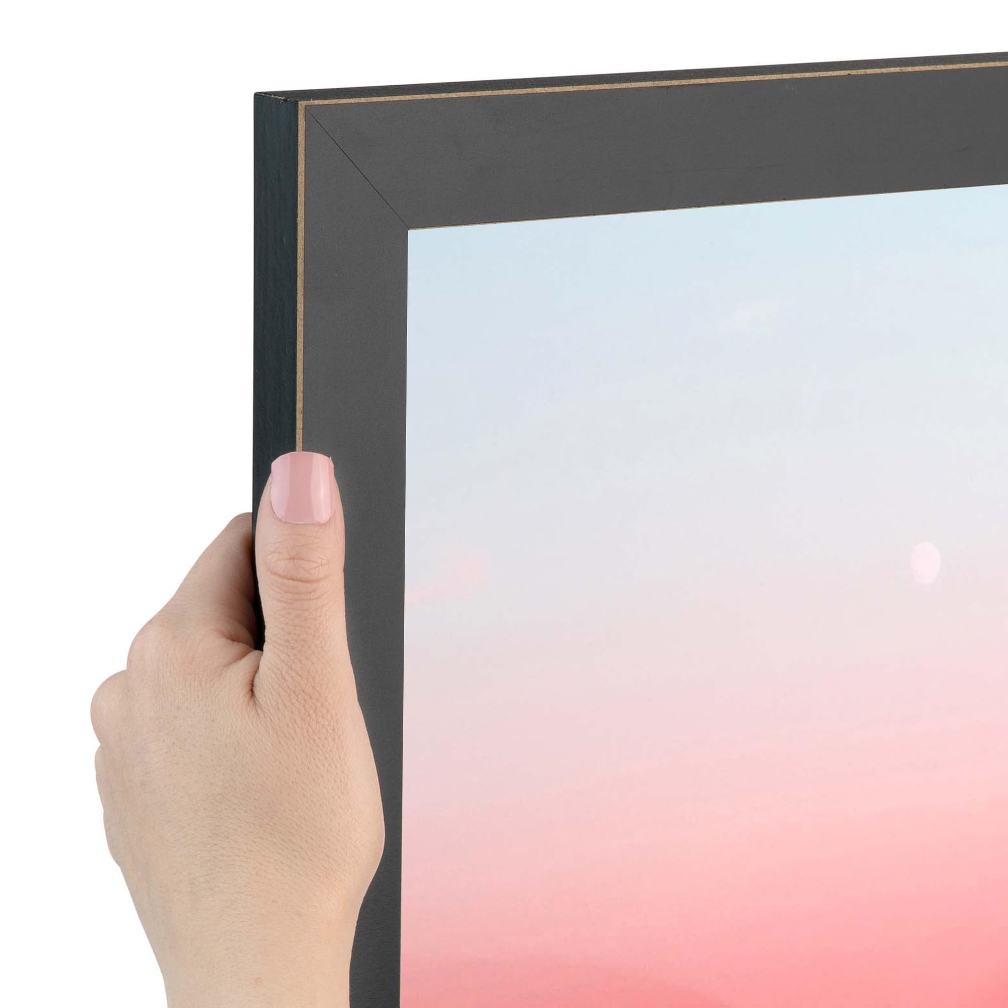 ArtToFrames 8.5x14 inch Black Satin with Raw Edges Picture Frame, WOM0066-76808-890R-8.5x14
