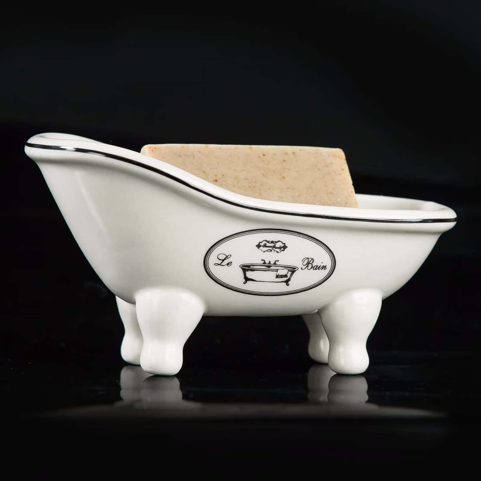 1 Piece 5.6'' Ceramic Mini Clawfoot Slipper Bathtub Soap Dish Vintage Decortative Bathroom Soap Dish