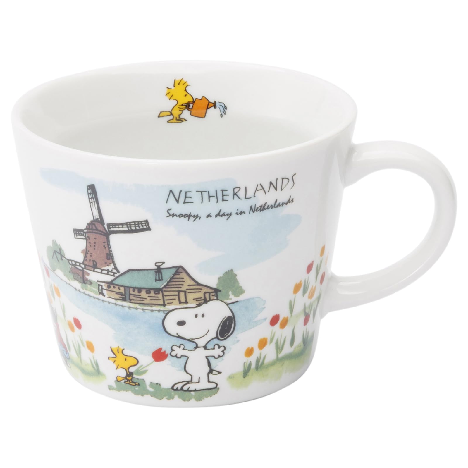 Peanuts 889288 World Travel Dutch Mug Cup, Diameter Approx. 3.9 x Height 3.1 inches (10 x 8 cm), Capacity Approx. 11.5 fl oz (34
