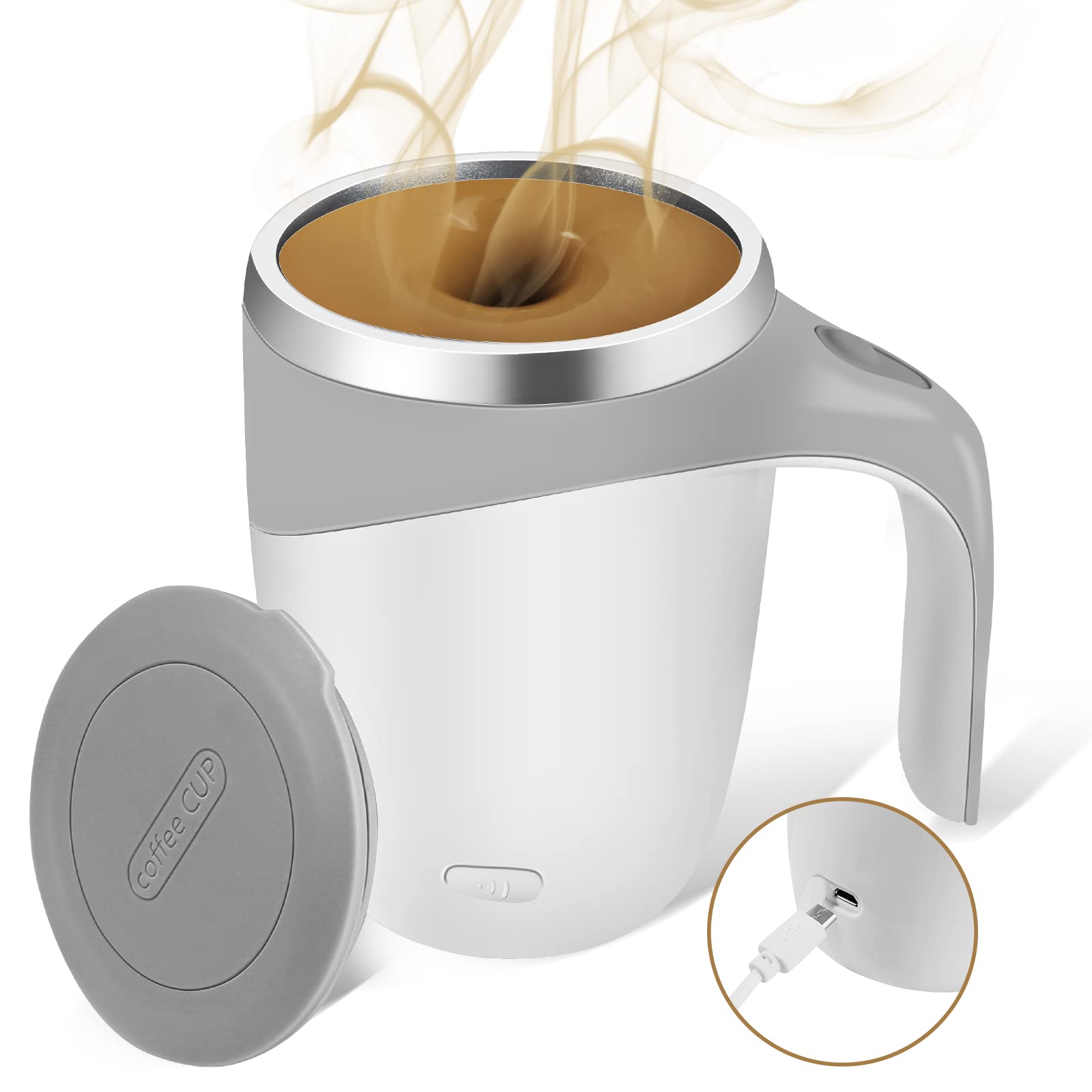 Self Stirring Mug,Rechargeable Automatic Magnetic Self Stirring Coffee Mug,Rotating Home Office Travel Mixing Cup,To Stir Coffee