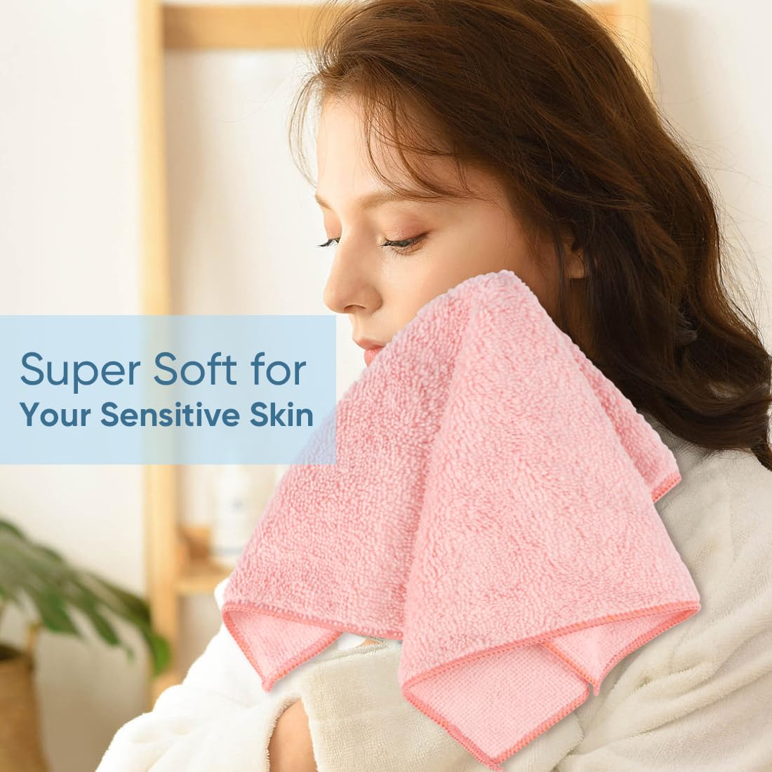 Homexcel Microfiber Washcloths 24 Pack, Highly Absorbent And Soft Face Towel, Multi-Purpose Wash Cloths For Bathroom, Hotel, Spa