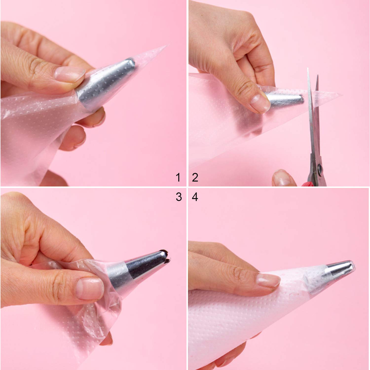 Lovebb 500 Pcs Piping Bags Disposable 10.6 Inch Thick Tipless Pastry Bags Icing Frosting Bags For Baking Cookies Cupcake Decorat