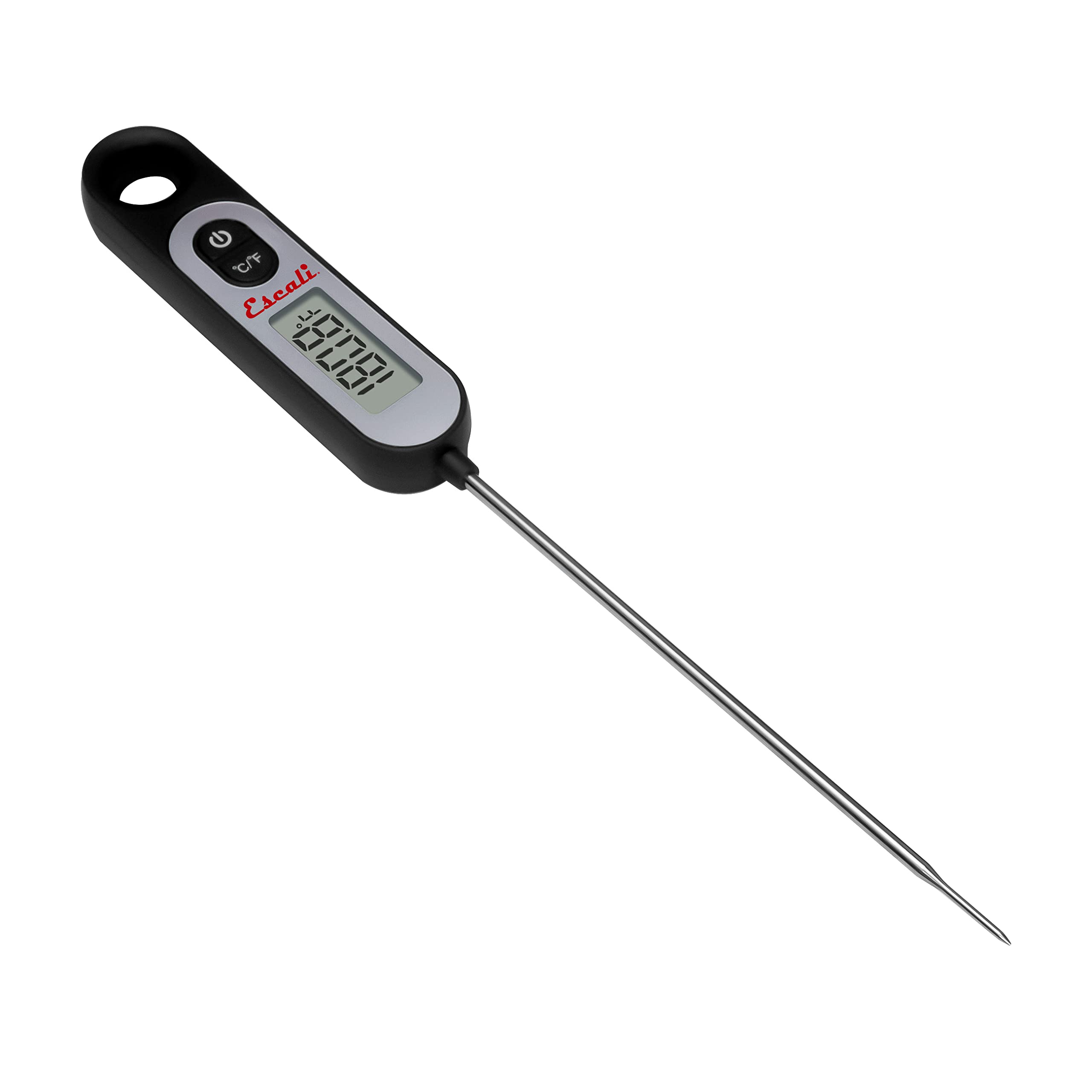 Escali Long Stem Digital Thermometer For Meat, Frying, Cooking, Candy And Kitchen Use, Extra Long 5.6-Inch Probe, Black