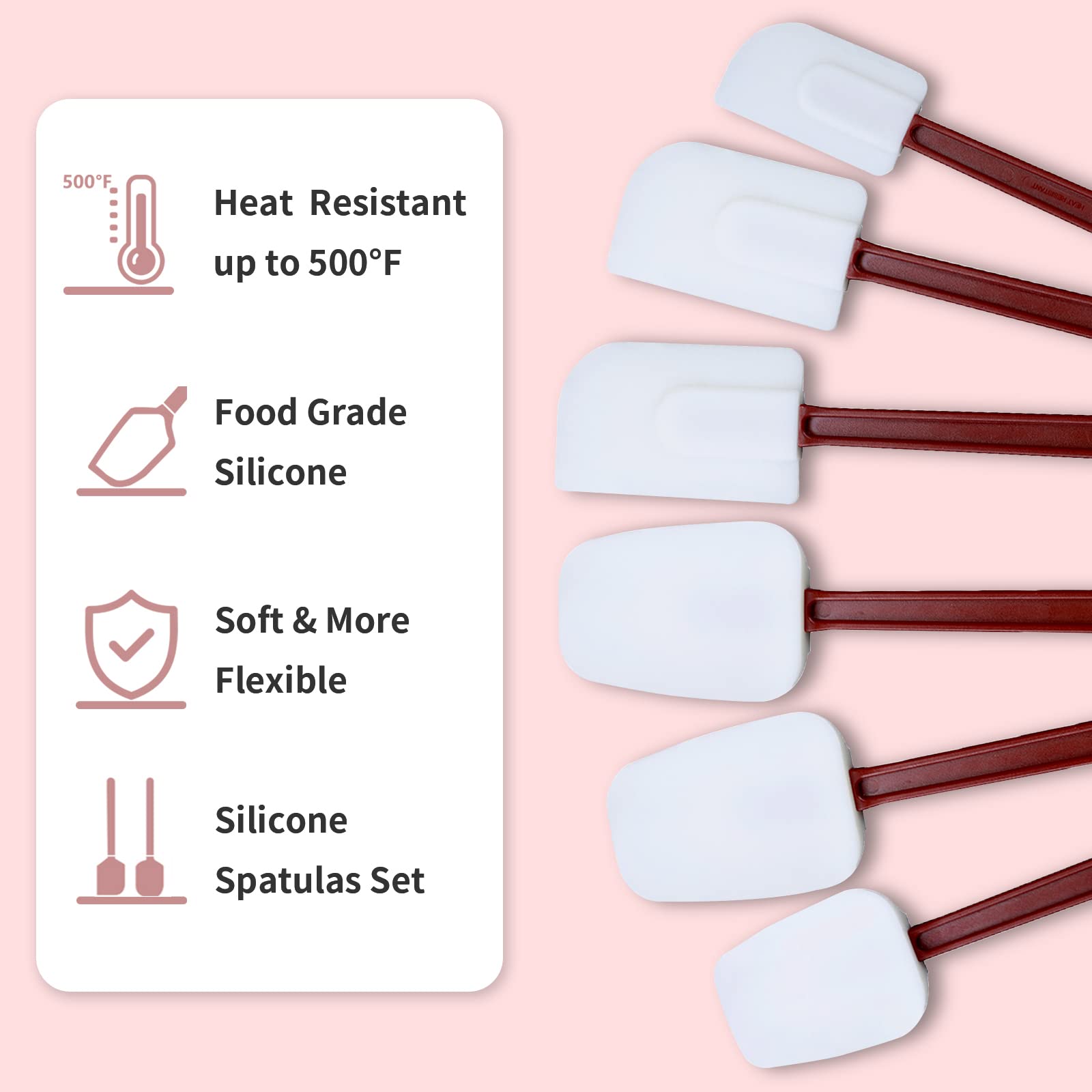 Mytasuy Silicone Spatulas Heat Resistant, Mini Rubber Spatulas Silicone Set.Heavy Duty Silicone Spatulas Set Commercial .Silicon