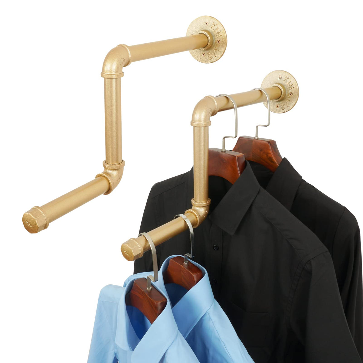 Addgrace Pipe Clothing Rack 2Pack 18Inch Detachable Garment Rack Diy Wall Mounted Industrial Pipe Clothing Hanging Rack For Home