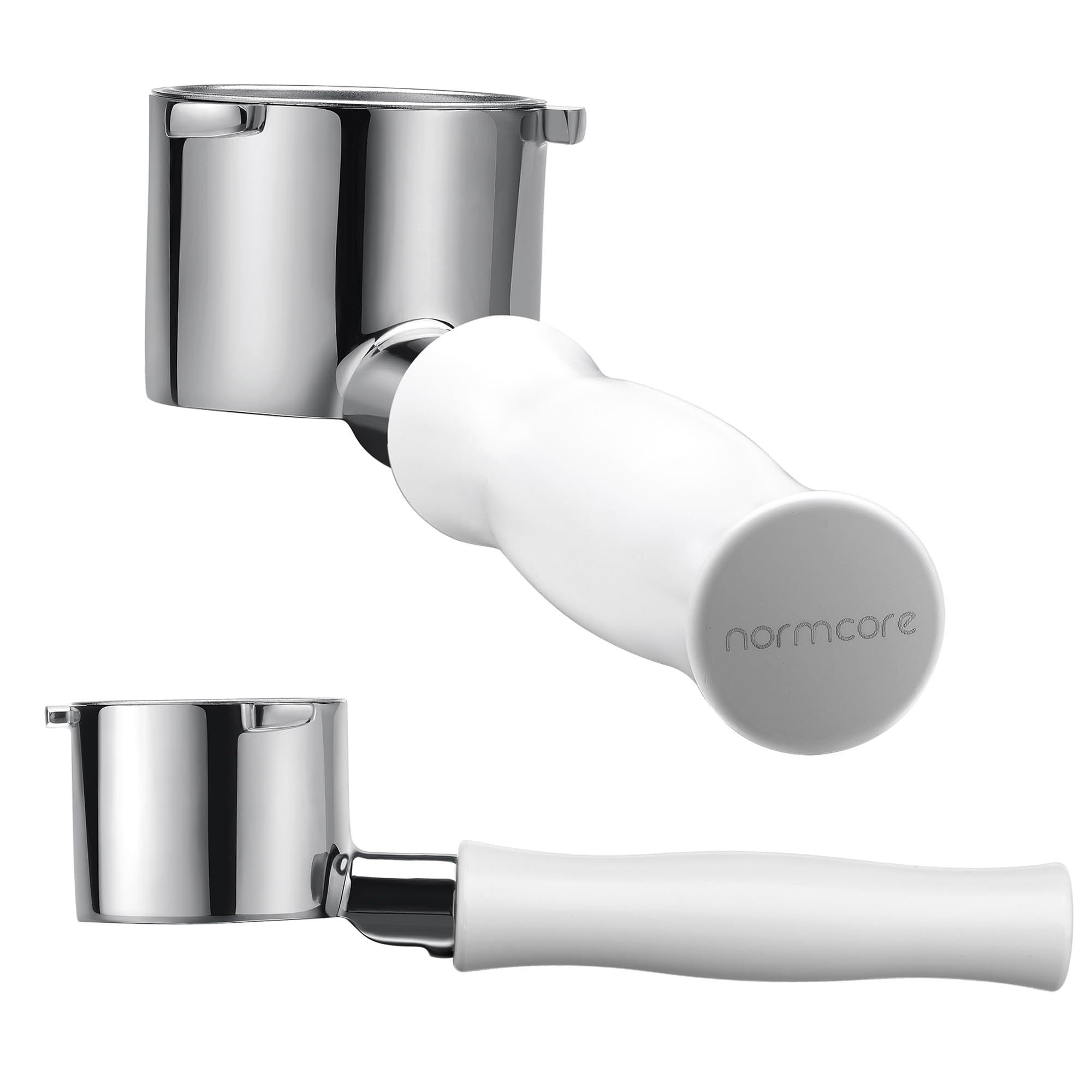 Normcore 51Mm Naked Bottomless Portafilter Fits Delonghi La Specialista Espresso Machine With Non-Stick Coating White Anodized A