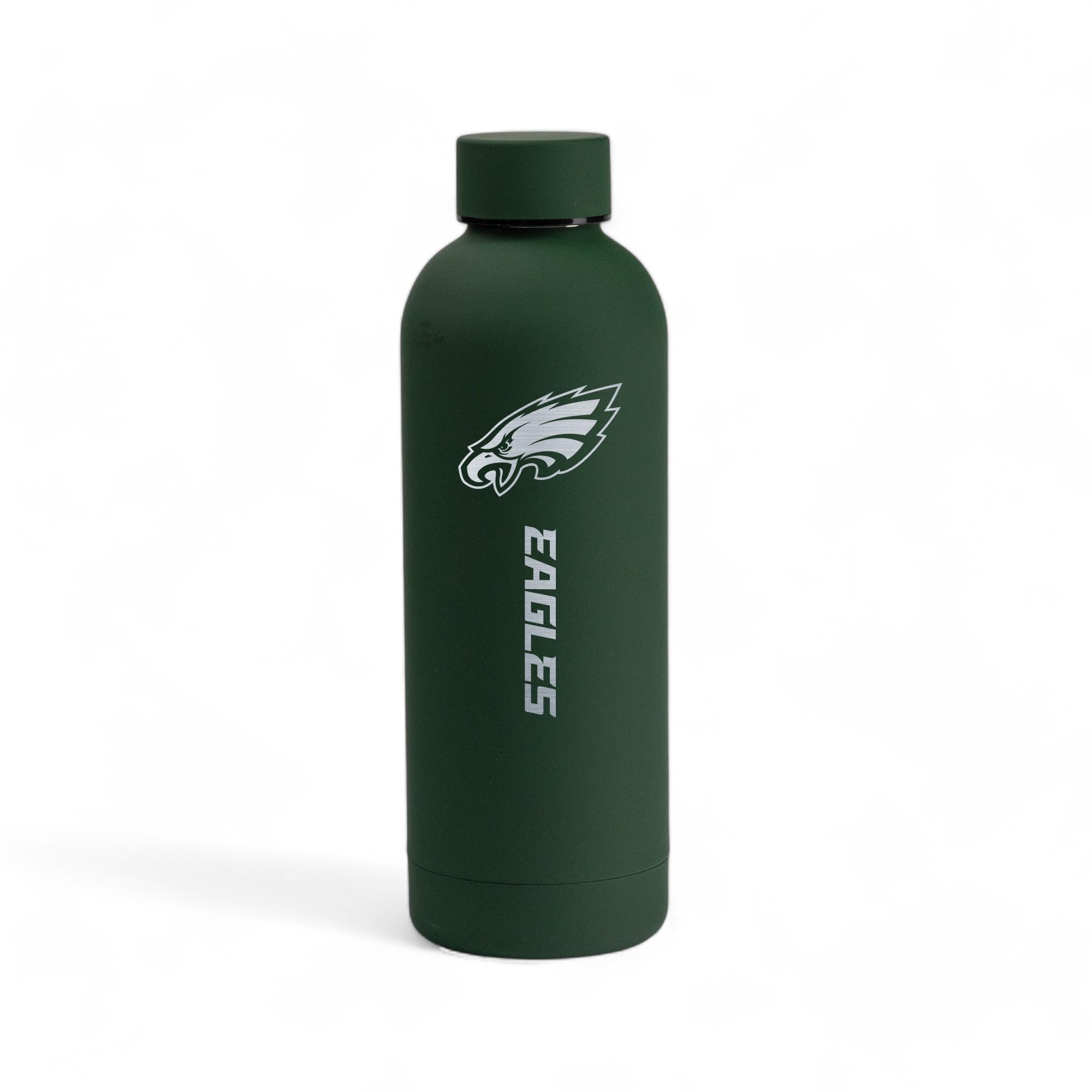 The Memory Company Officially Licensed 17oz Rubberized Water Bottle (Engraved), Philadelphia Eagles