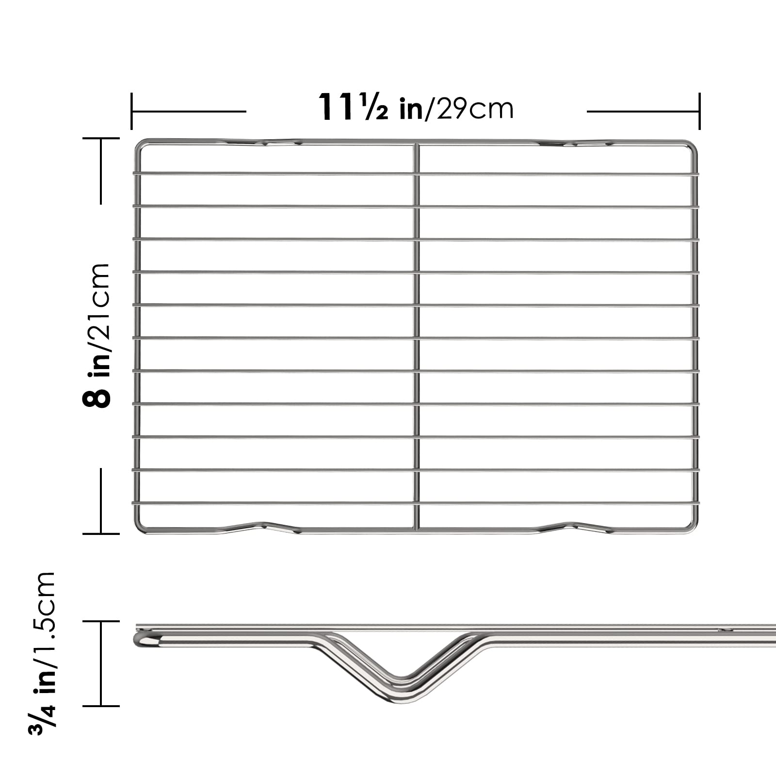 Adorila 2 Pack Cooling Rack For Baking, 8'' X 11'' Stainless Steel Grill Rack, Small Grid Baking Rack For Baking Cooking Roastin