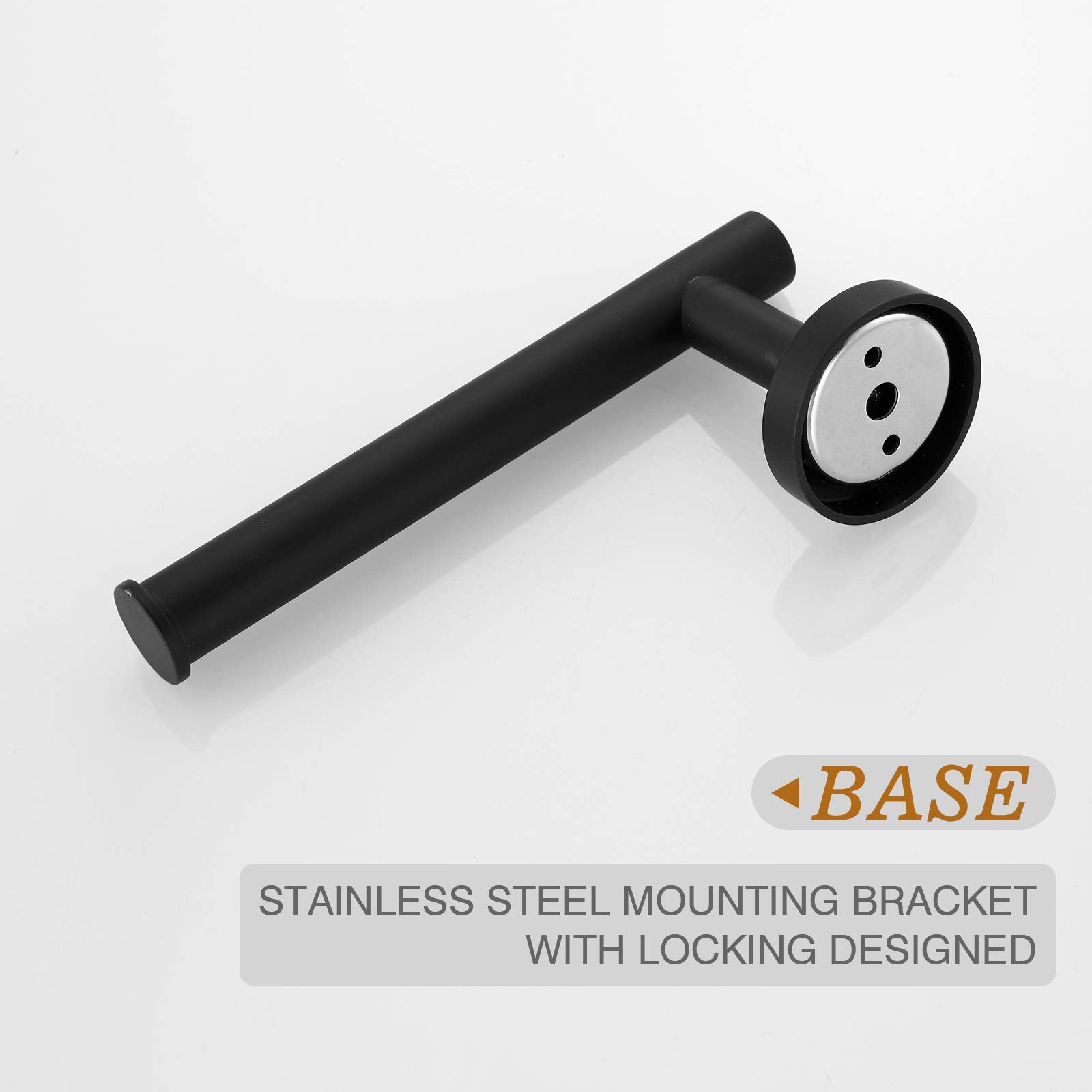USHOWER Matte Black Toilet Paper Holder  Wall-Mounted Toilet Roll Holder for Bathroom  Durable SUS304 Stainless Steel  Modern Style