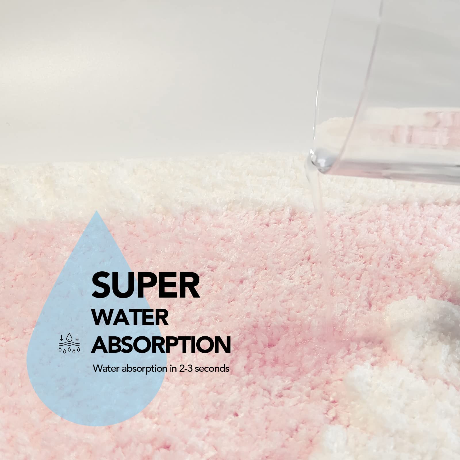 ANNARUGER Pink Bathroom Rug  Ultra Soft Microfiber Shaggy Bathroom Mats  20''x 32''  Extra Absorbent Bath Rugs  Machine Washable/Dry  Non-Slip Bathroom Carpet for Tub  Bathroom and Shower