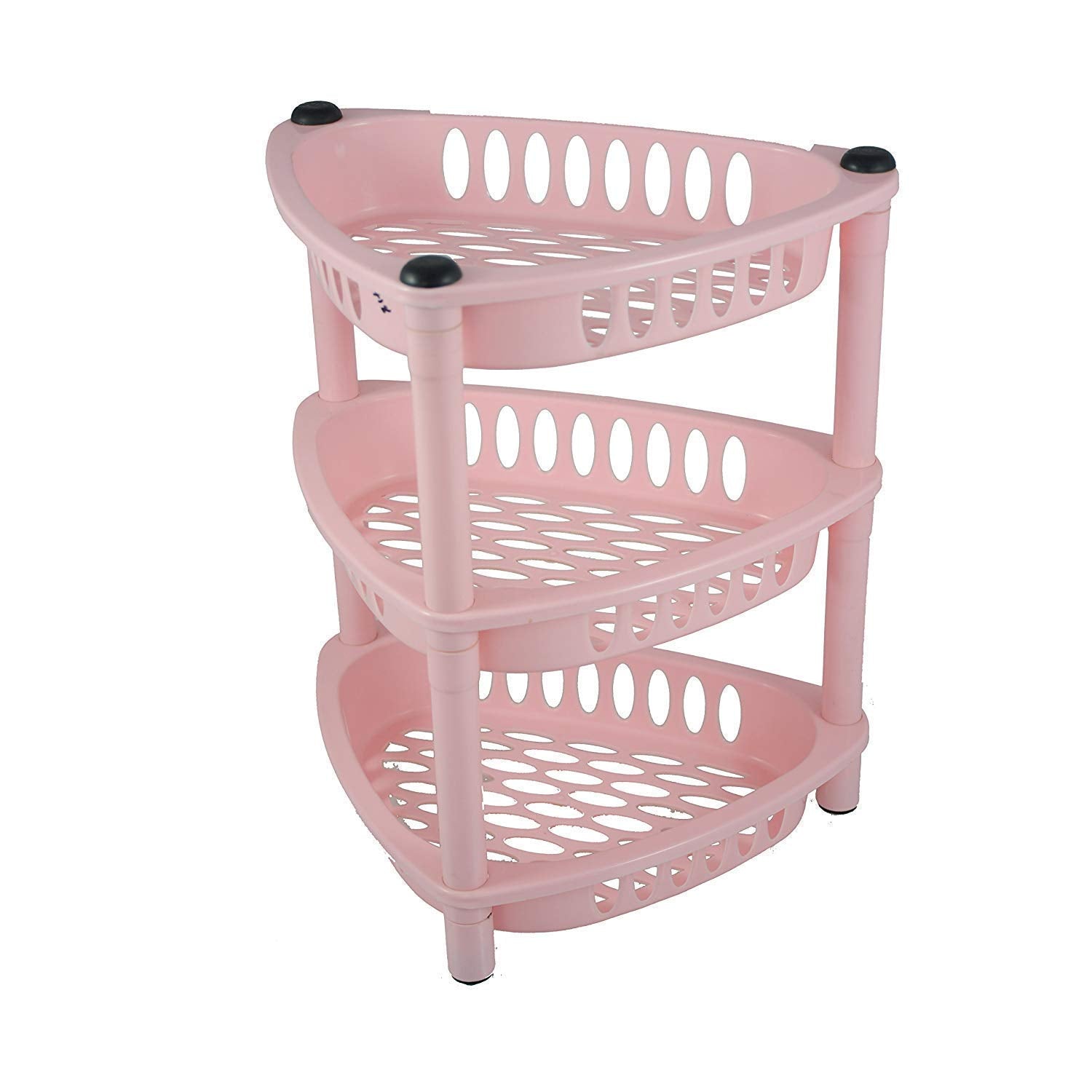 Netxe 3 Layer Multipurpose Triangle Trolley Space Saving Storage Rack, Office Home Hospital School Medical Kitchen Rack With Pla