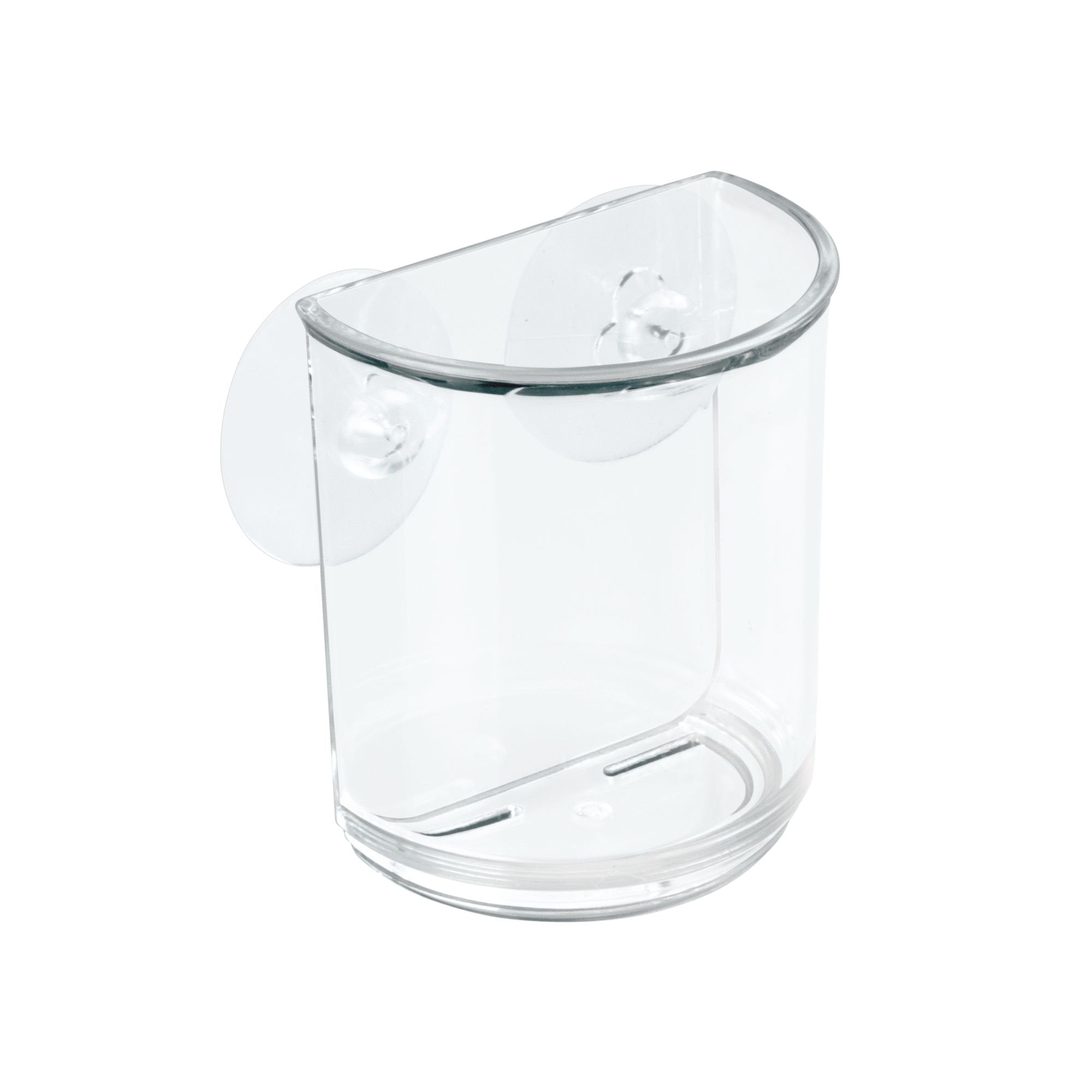 Idesign Plastic Suction Tumbler Cup And Bathroom Organizer For Mirror Or Shower Storage - 3'' X 2'' X 3.5'', Clear