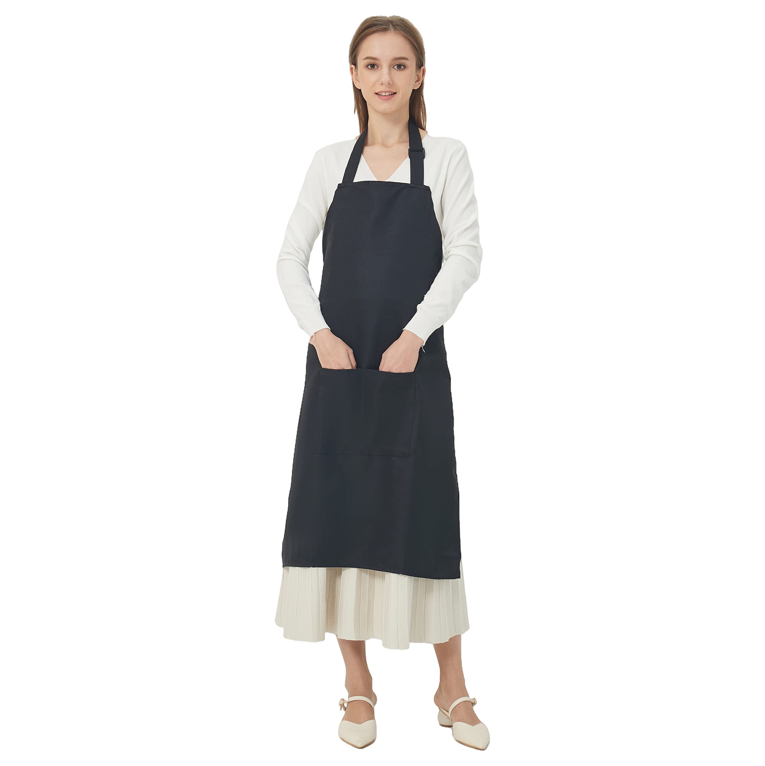 Ured 1Pcs Black Apron For Women