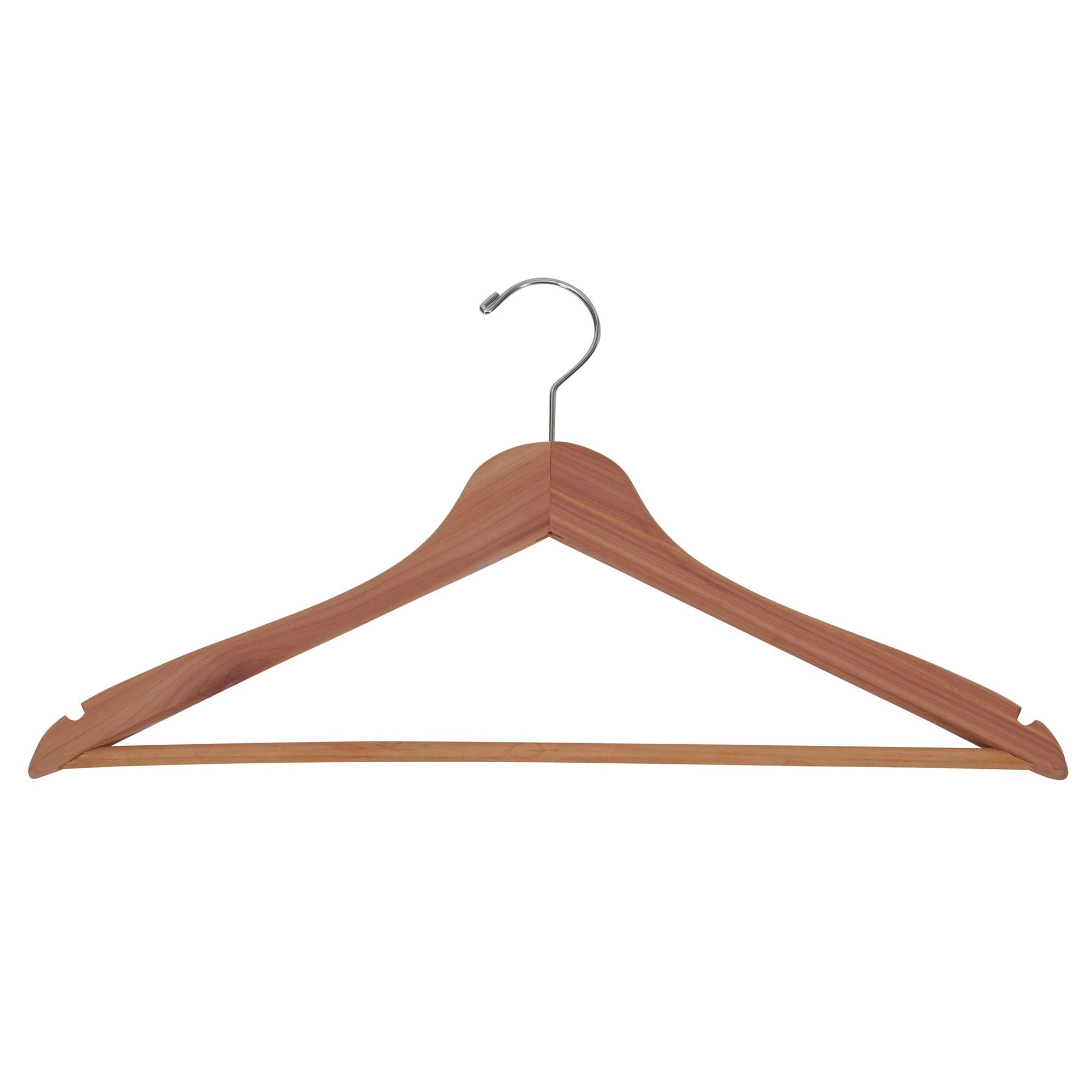 Household Essentials Red, Brown Solid Cedar Wood Hangers 12 Pack With Swivel Hook, 9.1'' L X 16.9'' W X 0.4'' H