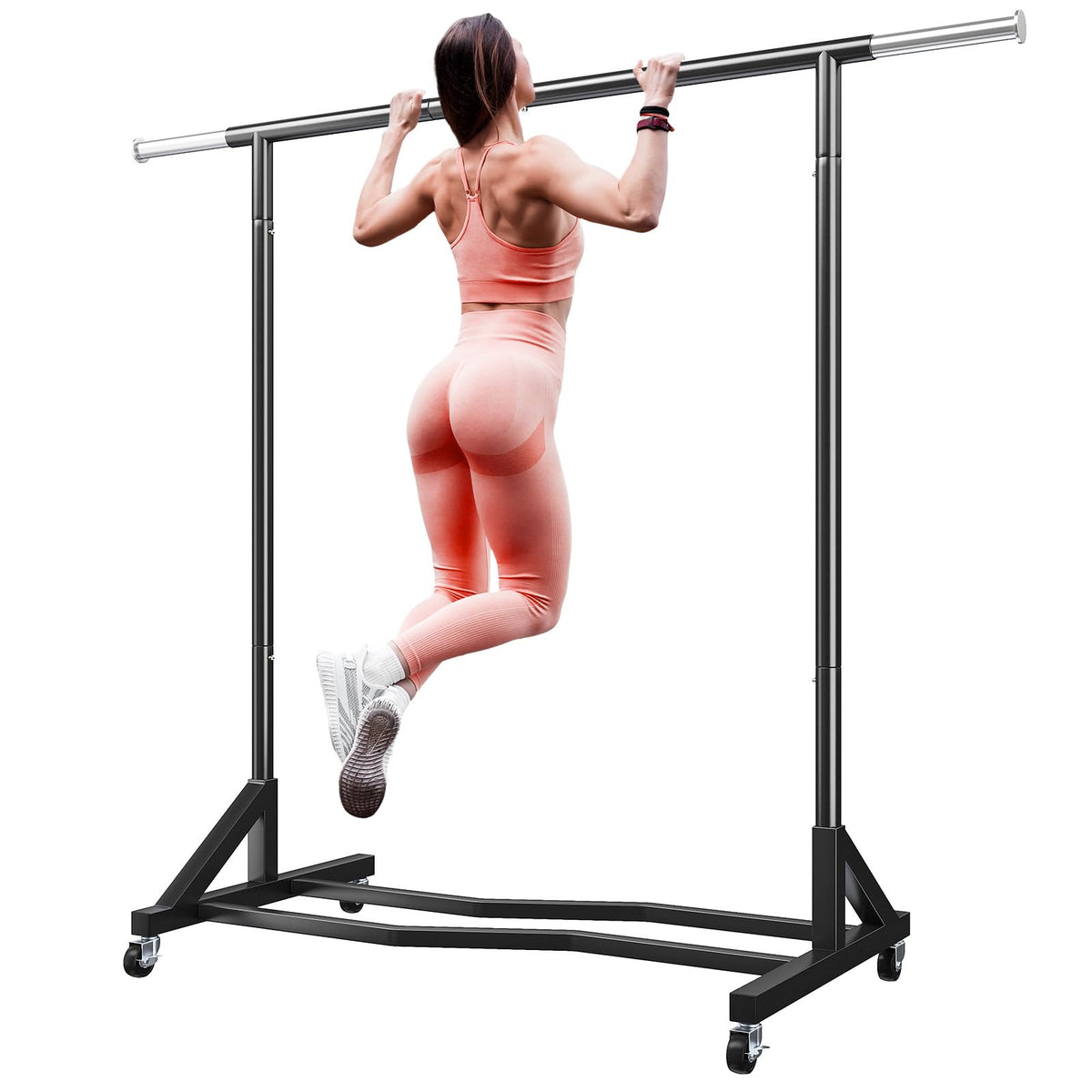 Raybee Clothing Rack Heavy Duty 77'' W Clothes Rack Clothing Racks For Hanging Clothes Rolling Clothes Rack With Wheels Commerci