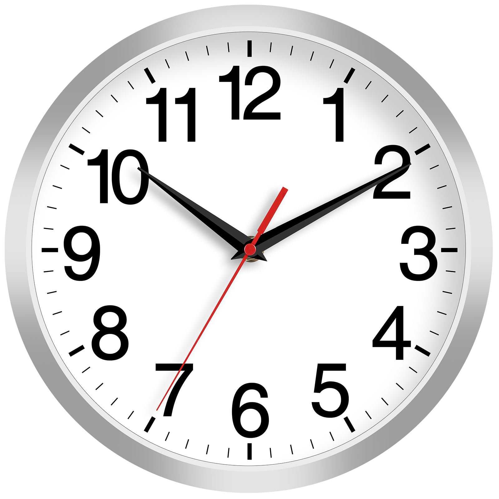 Rohioue Wall Clock, Modern 10 Inch Battery Operated Wall Clocks, Silent Non Ticking Small Analog Clock for Bedroom, Kitchen, Bat