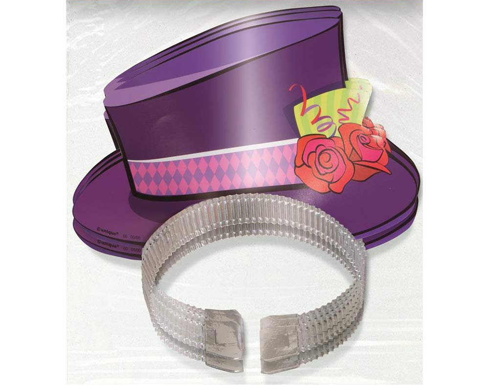 Unique One Size Mad Hatter Top Hat Tiaras 4 Pcs, Multicolor